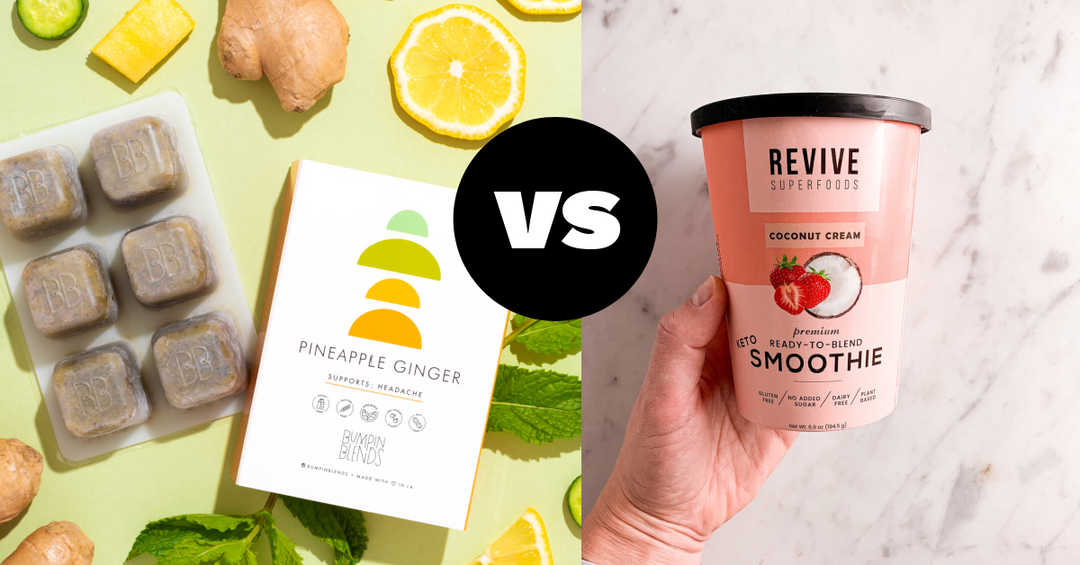 Bumpin Blends Frozen Smoothie Cubes vs Revive Superfoods